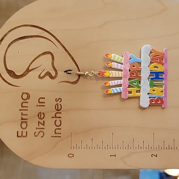 🔥LAST PAIR🔥 Happy Birthday Earrings - Picture 3 of 6